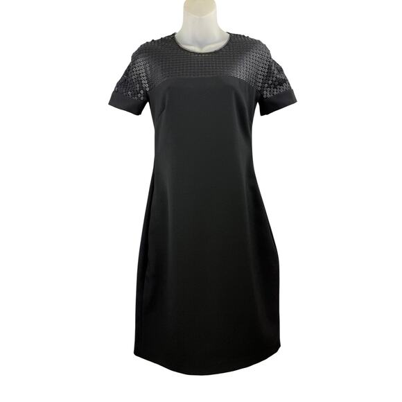 Vintage MIKAEL AGHAL black short sleeve dress with mesh detail - Picture 7 of 7
